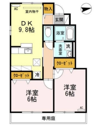 阿南市福村町のアパートの間取り