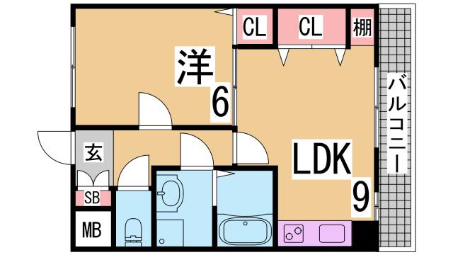 神戸市兵庫区西上橘通のマンションの間取り