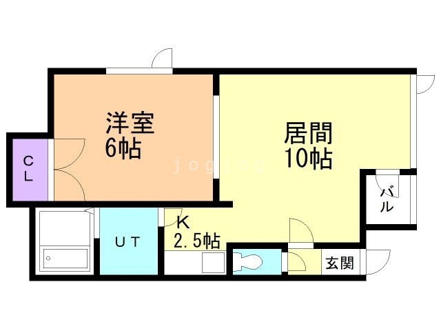 石狩郡当別町北栄町のアパートの間取り