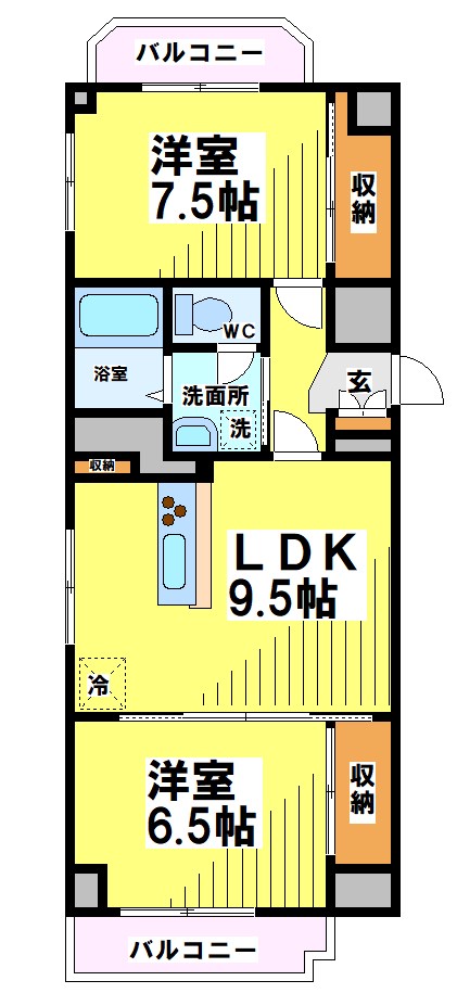 調布市下石原のマンションの間取り