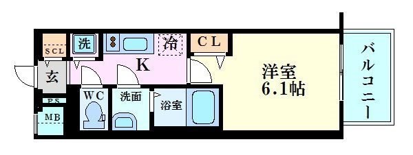 プレサンス扇町駅前の間取り