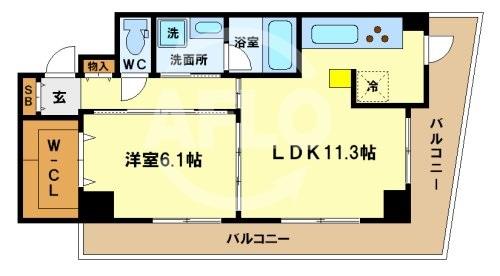 カスタリアタワー肥後橋の間取り