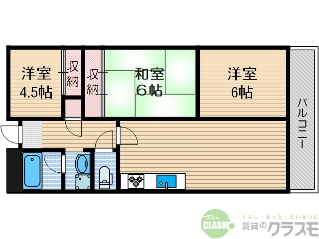 摂津市三島のマンションの間取り