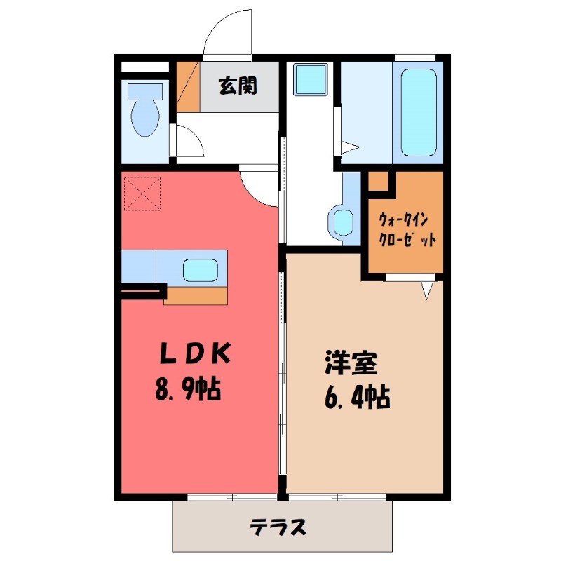 足利市南大町のアパートの間取り