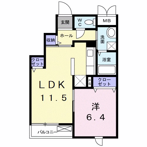 愛知郡愛荘町愛知川のマンションの間取り