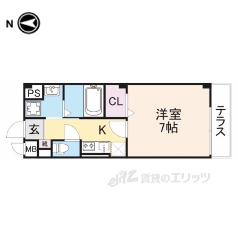 奈良市西木辻町のマンションの間取り