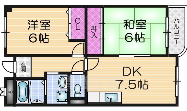 翔開マンション1の間取り