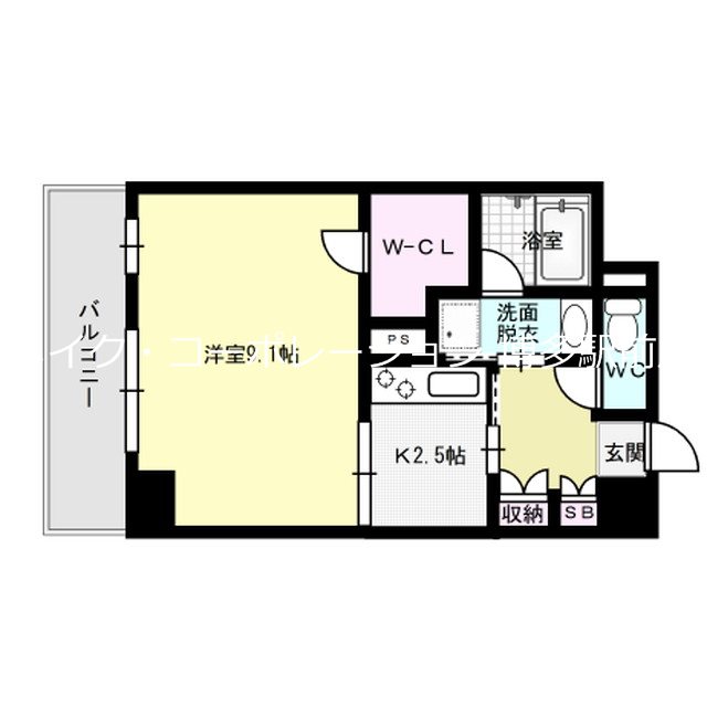 福岡市博多区築港本町のマンションの間取り