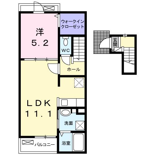 西条市周布のアパートの間取り