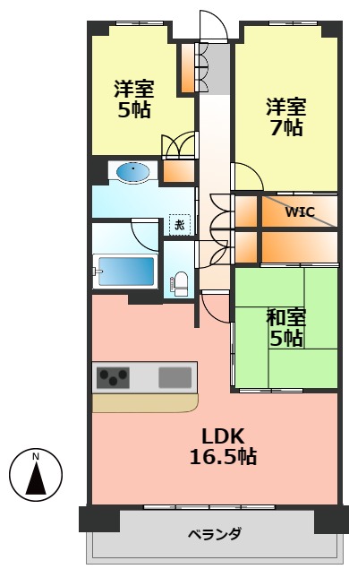 名古屋市西区二方町のマンションの間取り