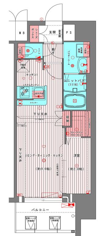 プレサンスNEO上新庄PRIMECRUISの間取り