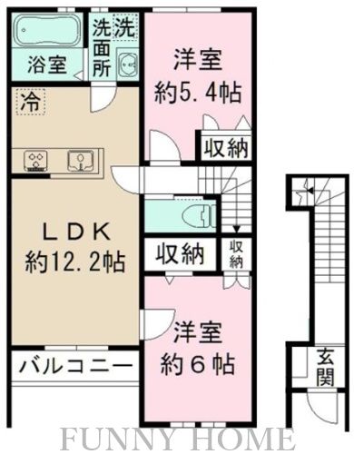 世田谷区経堂のアパートの間取り