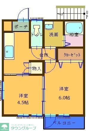 町田市木曽西のアパートの間取り