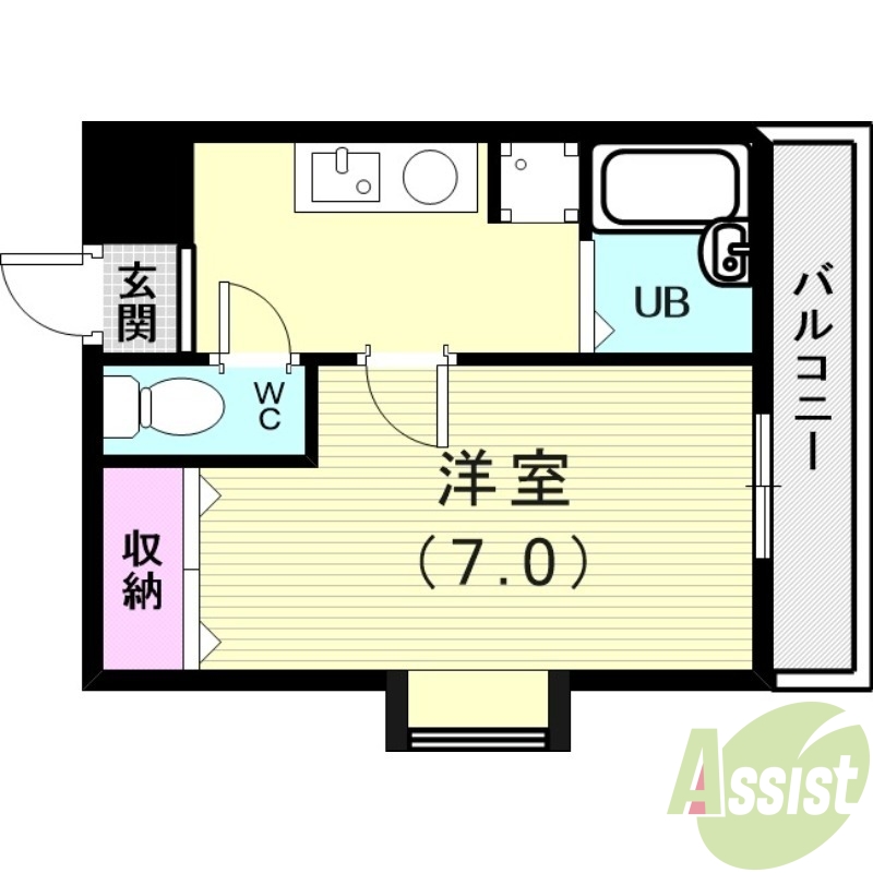 明石市樽屋町のマンションの間取り