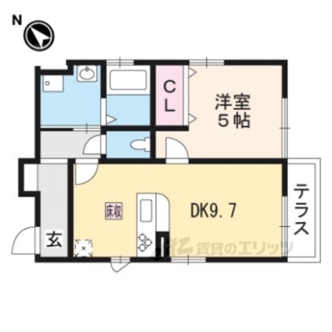 京都市東山区蛭子町北組のアパートの間取り