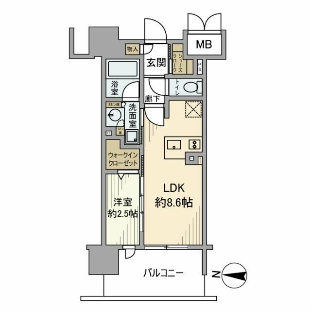 千葉市中央区富士見のマンションの間取り