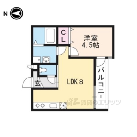 【京都市上京区大峰図子町のアパートの間取り】