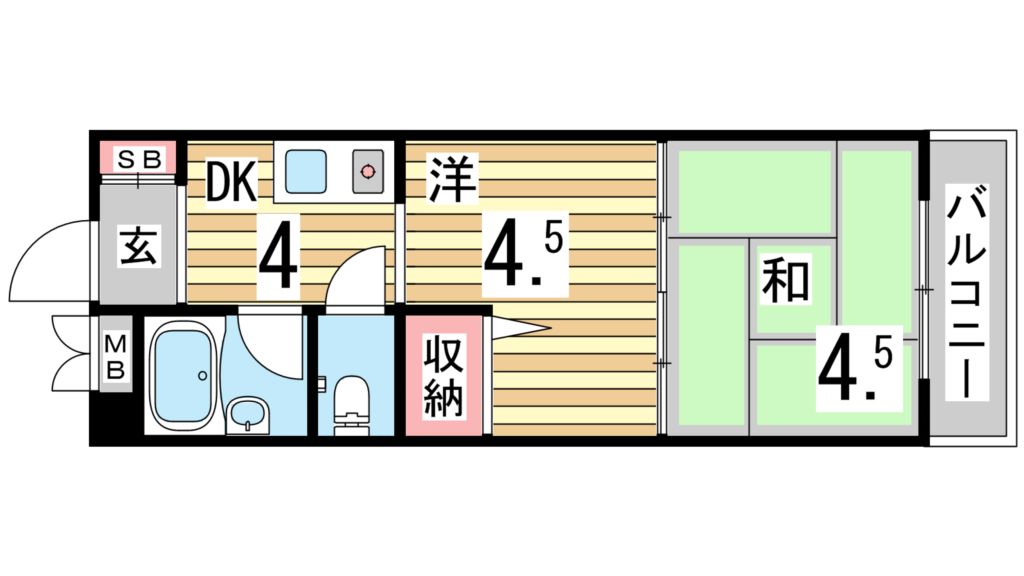 神戸市兵庫区羽坂通のマンションの間取り