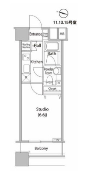 新宿区西新宿のマンションの間取り