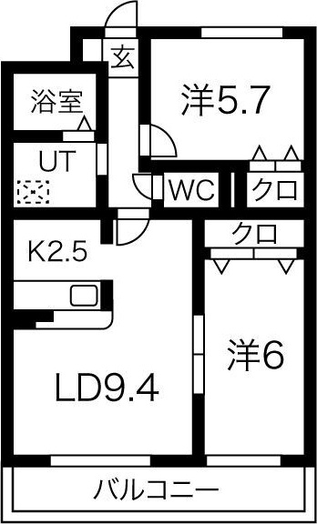 プリミエール山敷230の間取り