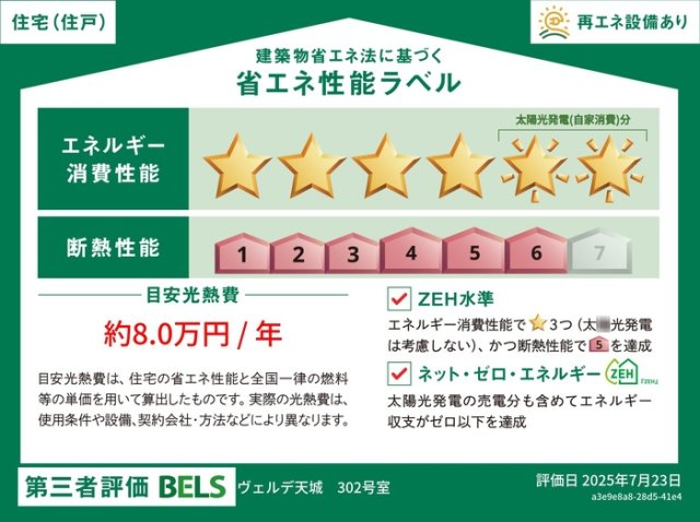 省エネ性能ラベル　ＢＥＬＳマーク　居室