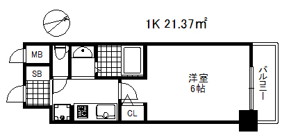 エステムコート神戸元町２ブリーズの間取り