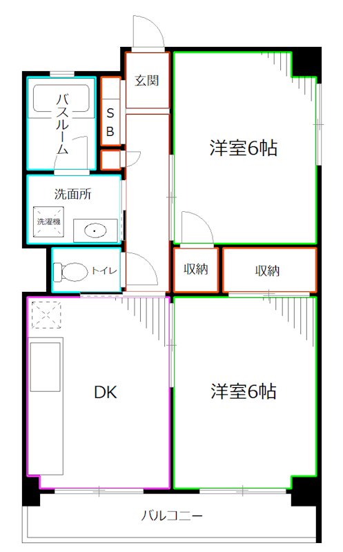 西武新宿線 上井草駅 徒歩5分 3階建 築44年の間取り写真