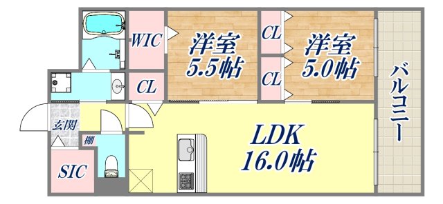 エクセルハイム東灘の間取り写真