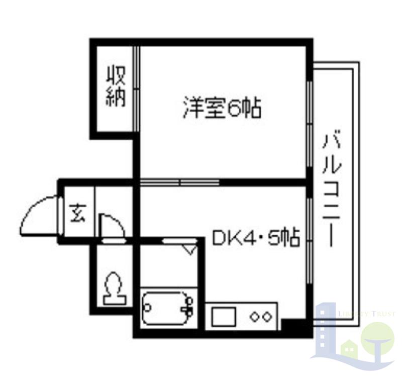 阪急京都線 上新庄駅 徒歩7分 4階建 築38年の間取り写真