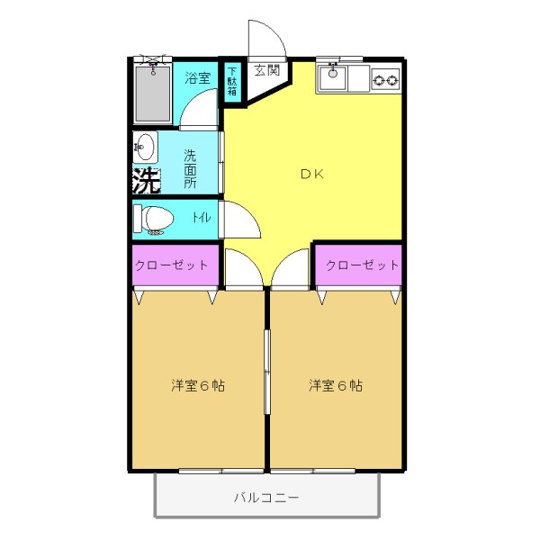 宇都宮市兵庫塚のアパートの間取り