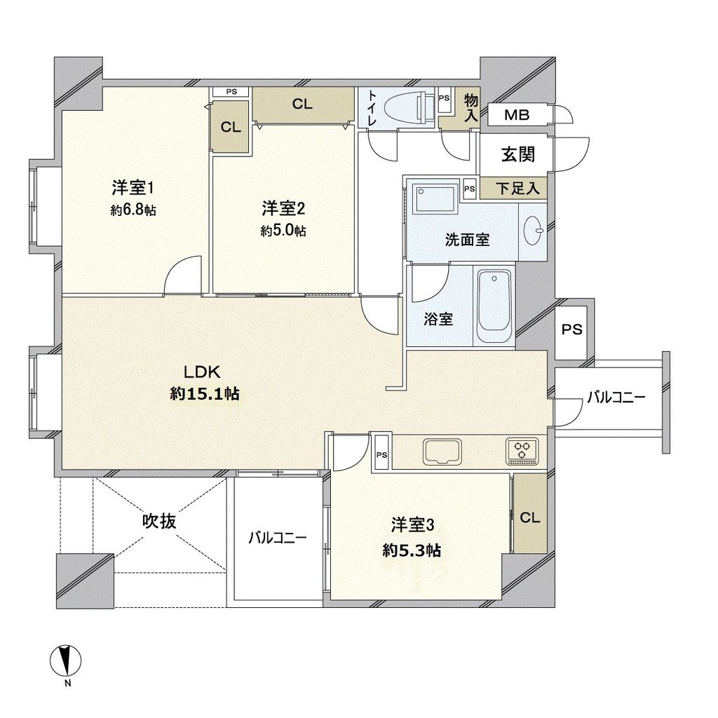 アーバンビュー西梅田の間取り