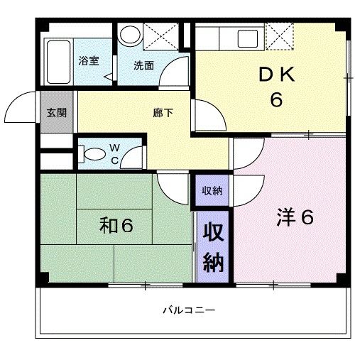 三原市田野浦のマンションの間取り