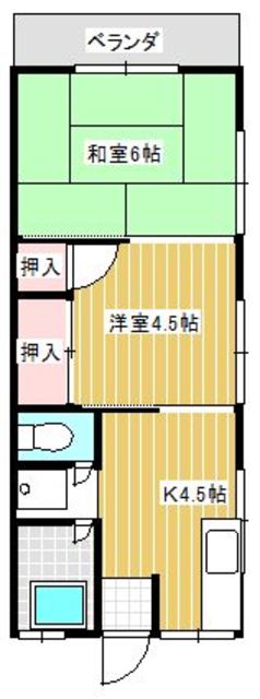 流山市向小金のアパートの間取り