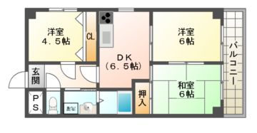 宇治市神明のマンションの間取り