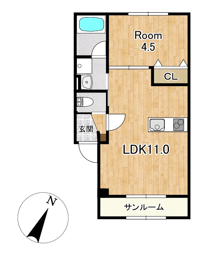 甲賀市甲賀町大原中のアパートの間取り