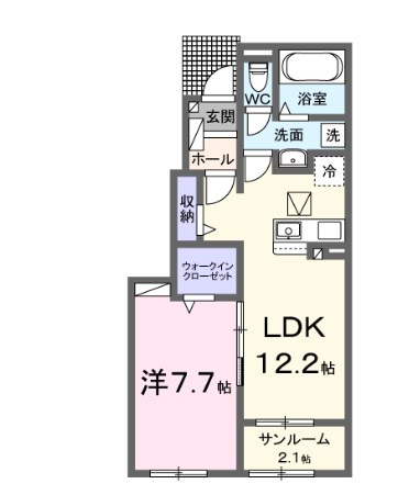 サニーハイツ　ローズ　Iの間取り