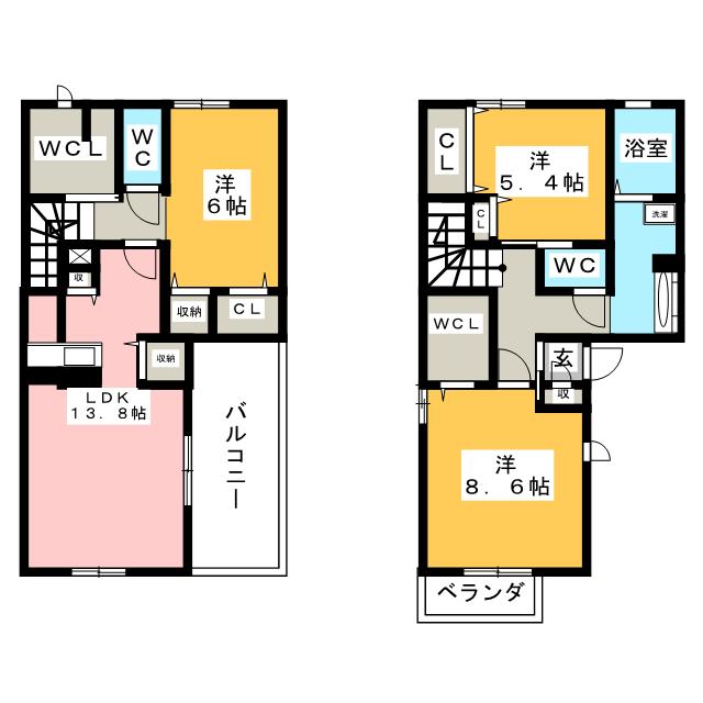 花月の間取り