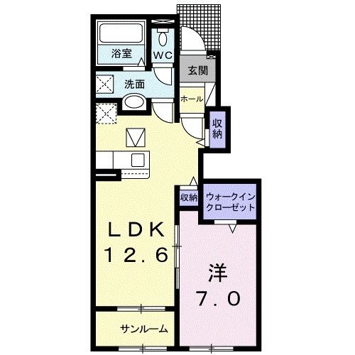 駿東郡小山町竹之下のアパートの間取り