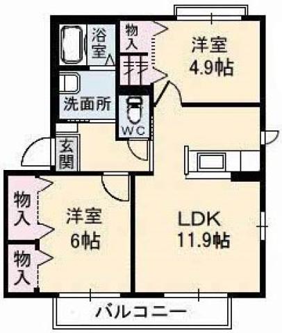 コンフォートヴィラII棟の間取り