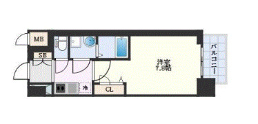 京都市下京区梅小路高畑町のマンションの間取り