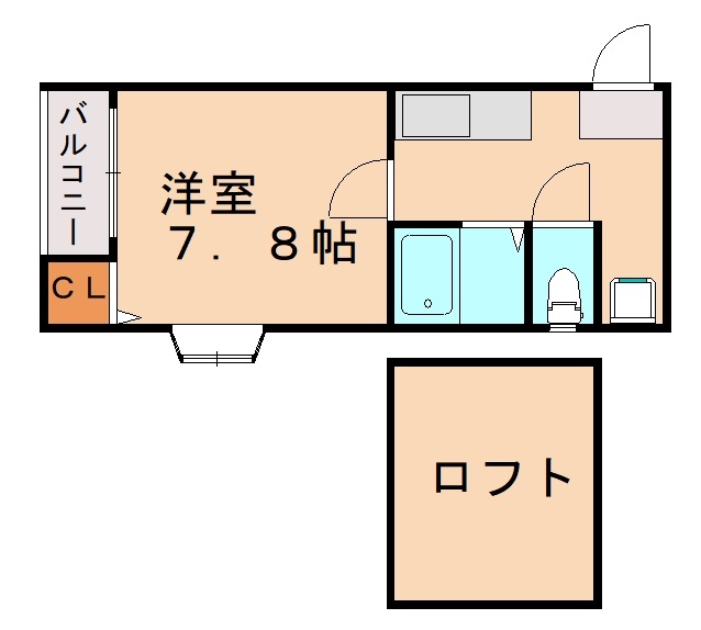 福岡市東区社領のアパートの間取り