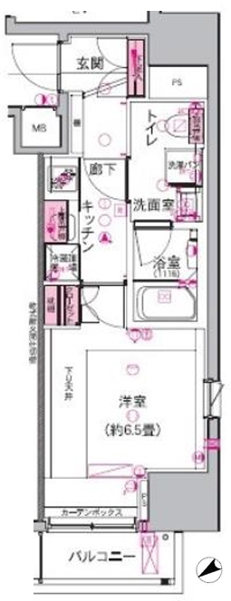 港区虎ノ門のマンションの間取り