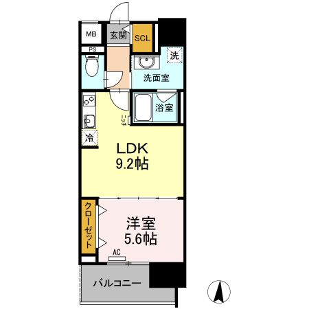 豊橋市東小田原町のマンションの間取り