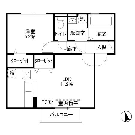 松本市横田のアパートの間取り