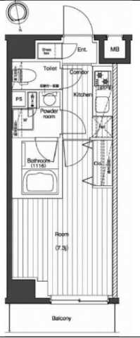 新宿区北新宿のマンションの間取り