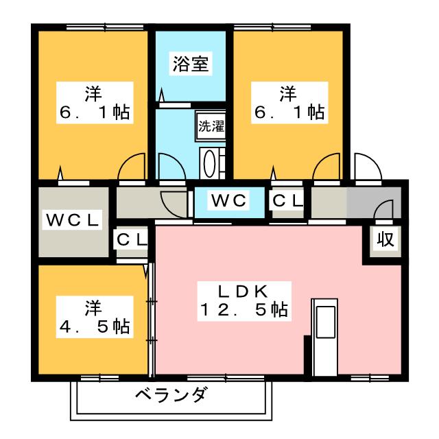 リサイア　Ｂ棟の間取り