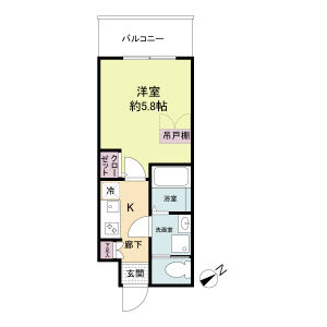 大阪市浪速区敷津西のマンションの間取り