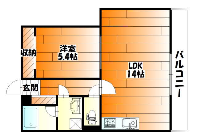 広島市安佐南区長束のマンションの間取り