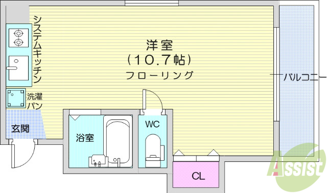 仙台市青葉区北目町のマンションの間取り