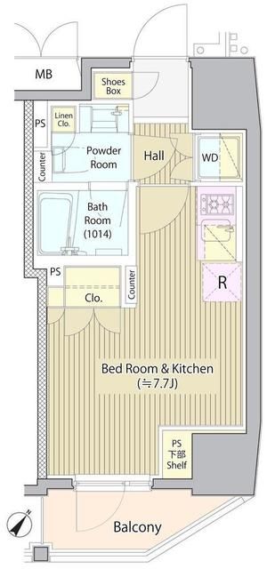 渋谷区渋谷のマンションの間取り